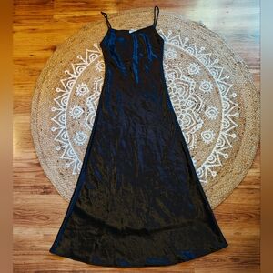 Black Satin Slip Dress by Zynnia Boutique